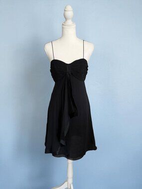 KAY UNGER Vintage Black Silk Blend Babydoll Dress Size 6